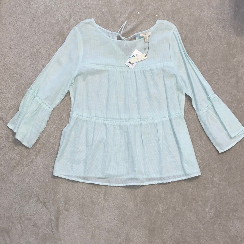 NWT Cupio striped green blouse – Women’s sz S